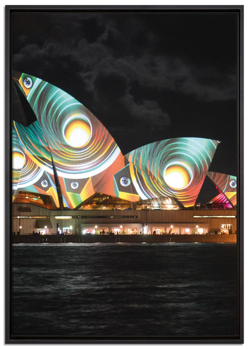 Sydney Opera House Pfauenaugen auf Leinwandbild gerahmt Größe 100x70