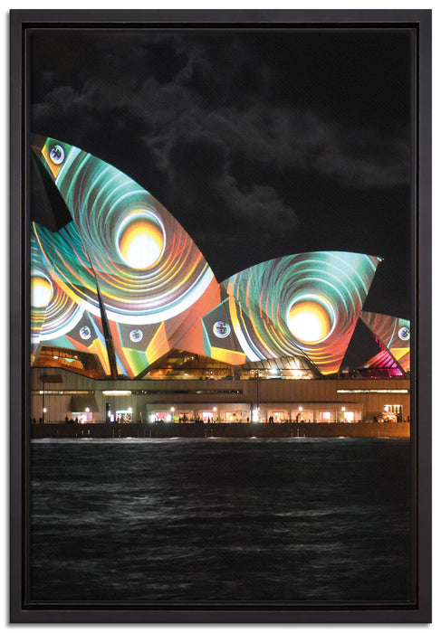 Sydney Opera House Pfauenaugen auf Leinwandbild gerahmt Größe 60x40