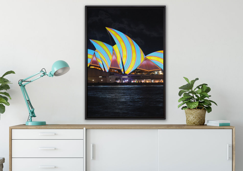 Sydney Opera House auf Leinwandbild gerahmt verschiedene Größen im Wohnzimmer