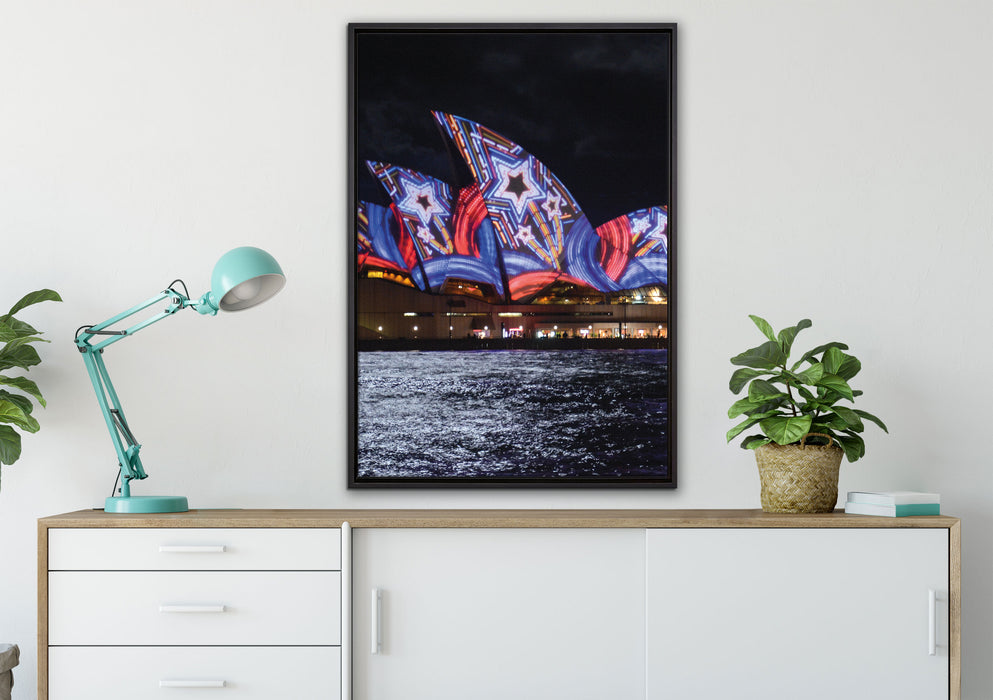 Sydney Opera House auf Leinwandbild gerahmt verschiedene Größen im Wohnzimmer