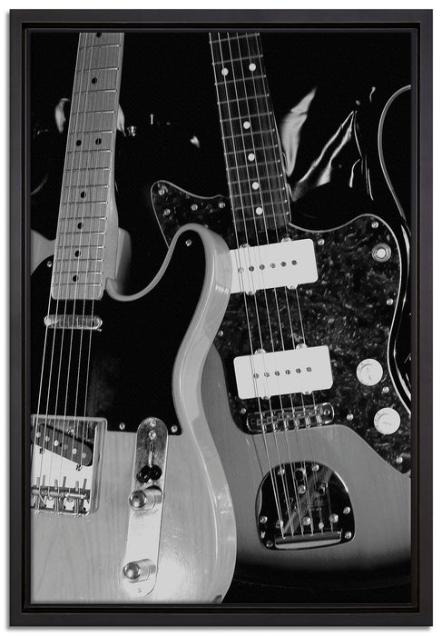 elegante E-Gitarren auf Leinwandbild gerahmt Größe 60x40