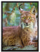 aufmerksamer Luchs auf Leinwandbild gerahmt Größe 80x60