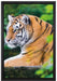 anmutiger Tiger auf Baumstamm auf Leinwandbild gerahmt Größe 60x40