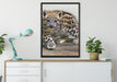 stolzierendes Leopardenjunges auf Leinwandbild gerahmt verschiedene Größen im Wohnzimmer