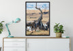Kaffernbüffel Herde in Savanne auf Leinwandbild gerahmt verschiedene Größen im Wohnzimmer