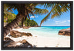 Palmenstrand Seychellen auf Leinwandbild gerahmt Größe 60x40