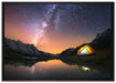 Zelten unter tausenden Sternen auf Leinwandbild gerahmt Größe 100x70