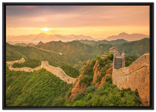 Chinesische Mauer auf Leinwandbild gerahmt Größe 100x70