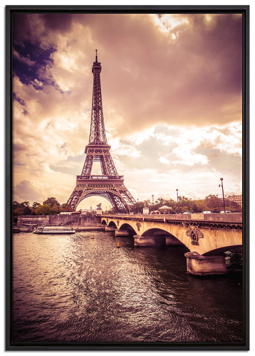 Eiffelturm in Paris auf Leinwandbild gerahmt Größe 100x70