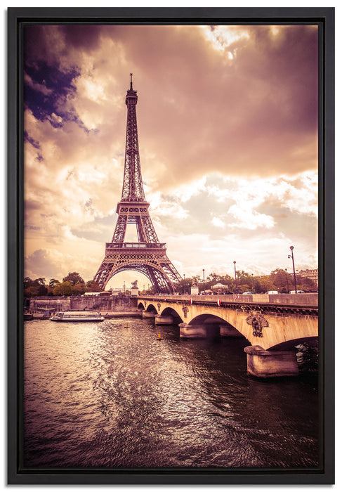 Eiffelturm in Paris auf Leinwandbild gerahmt Größe 60x40