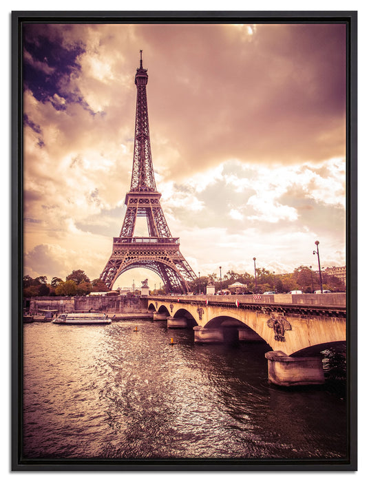 Eiffelturm in Paris auf Leinwandbild gerahmt Größe 80x60