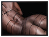 Nackte Frau mit Schokolade auf Leinwandbild gerahmt Größe 80x60