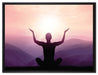 Yoga in den Bergen auf Leinwandbild gerahmt Größe 80x60