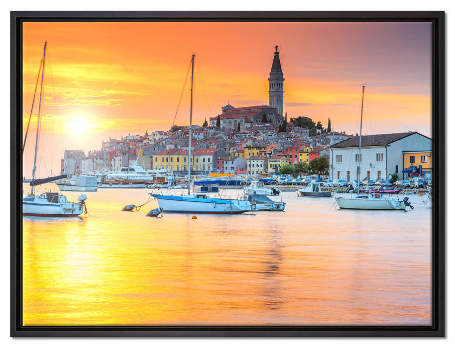 Kroatische Hafenstadt auf Leinwandbild gerahmt Größe 80x60