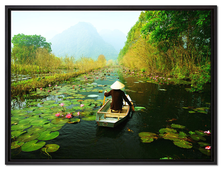 Yen-Stream Vietnam auf Leinwandbild gerahmt Größe 80x60