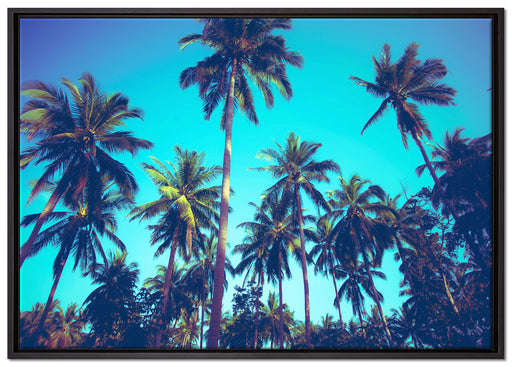 Tropische Palmen auf Leinwandbild gerahmt Größe 100x70