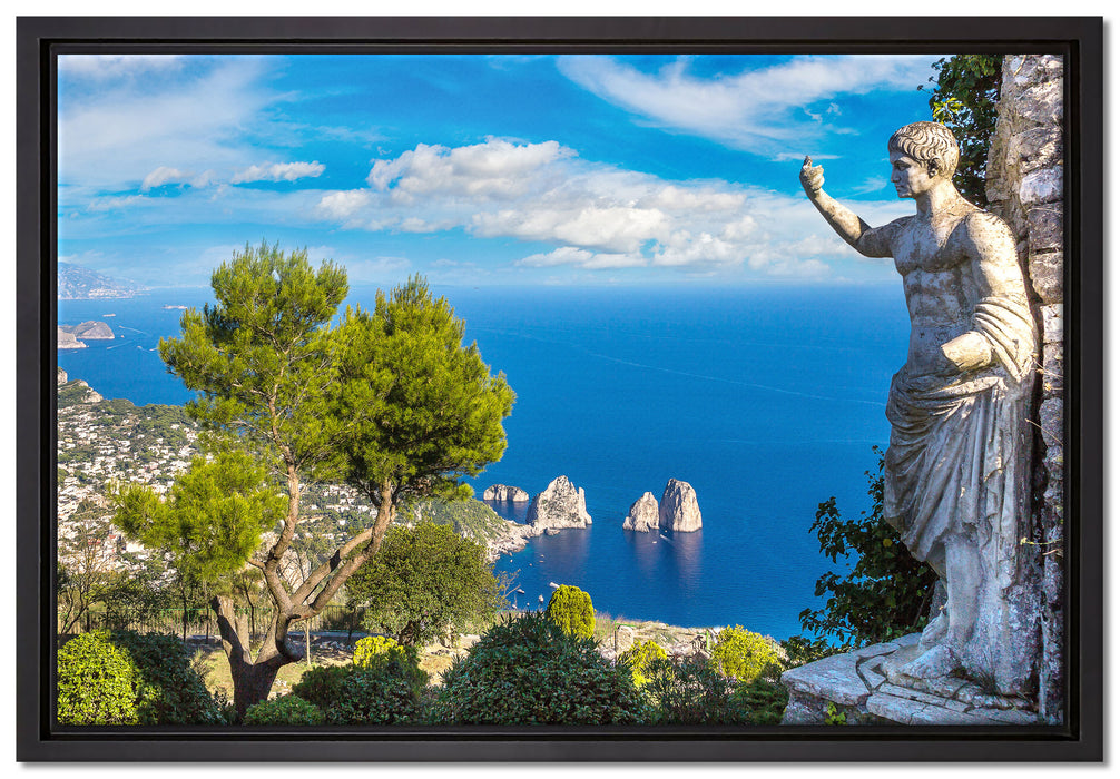 Insel Capri in Italien auf Leinwandbild gerahmt Größe 60x40