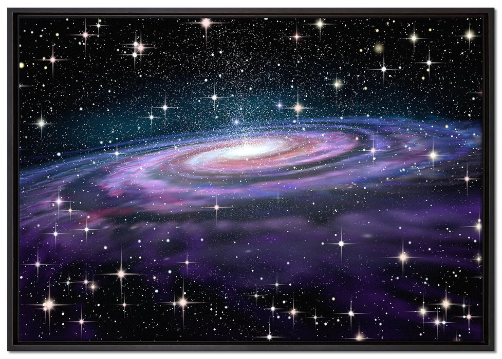 Spiralgalaxie im Weltall auf Leinwandbild gerahmt Größe 100x70
