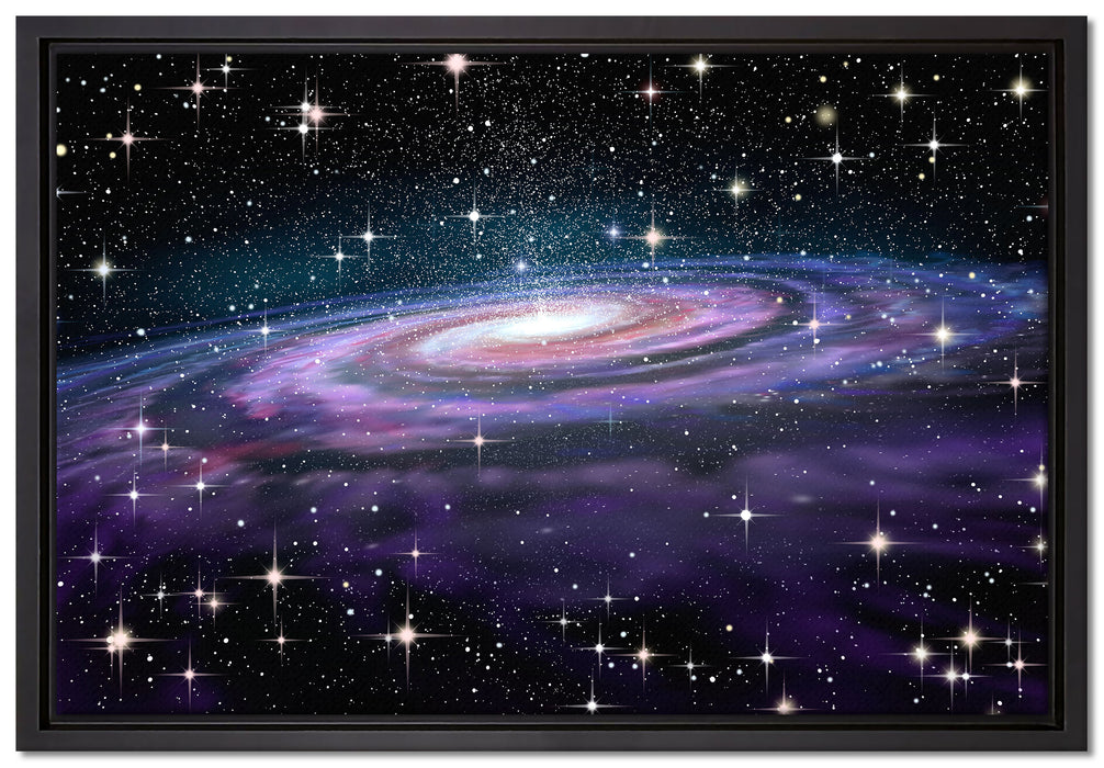 Spiralgalaxie im Weltall auf Leinwandbild gerahmt Größe 60x40