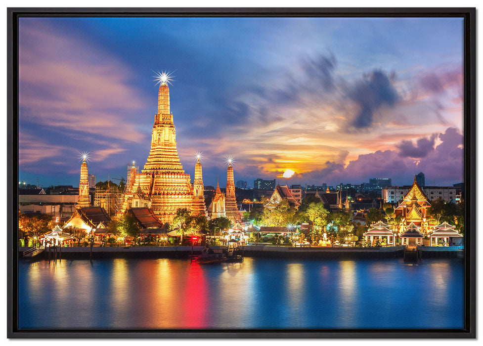 Tempel Bangkok Thailand auf Leinwandbild gerahmt Größe 100x70