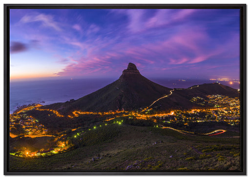 Kapstadts Löwenkopf auf Leinwandbild gerahmt Größe 100x70