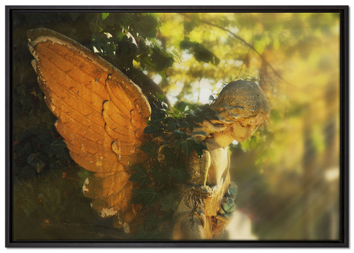 Goldenen Engel im Sonnenlicht auf Leinwandbild gerahmt Größe 100x70
