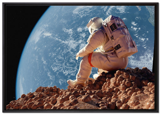 Der Astronaut auf Leinwandbild gerahmt Größe 100x70