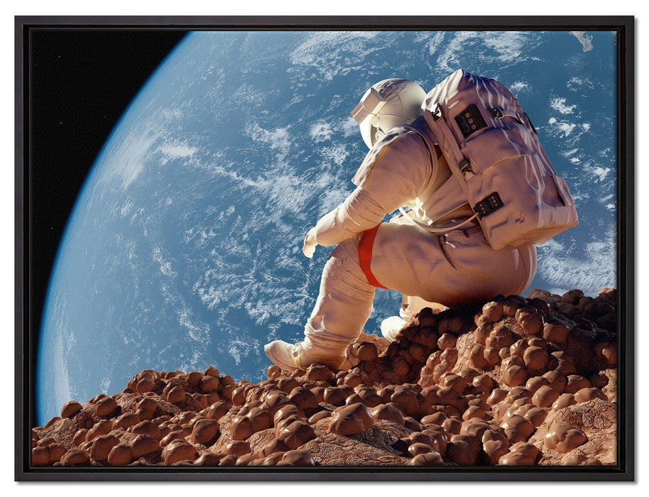 Der Astronaut auf Leinwandbild gerahmt Größe 80x60