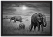 Elefanten in der Savanne auf Leinwandbild gerahmt Größe 60x40