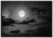 Leuchtender Mond am Nachthimmel auf Leinwandbild gerahmt Größe 100x70