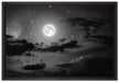 Leuchtender Mond am Nachthimmel auf Leinwandbild gerahmt Größe 60x40