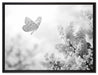 Schmetterling Kirschblüten auf Leinwandbild gerahmt Größe 80x60