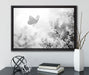 Schmetterling Kirschblüten auf Leinwandbild gerahmt mit Kirschblüten