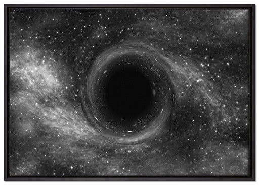 Loch im Weltall auf Leinwandbild gerahmt Größe 100x70