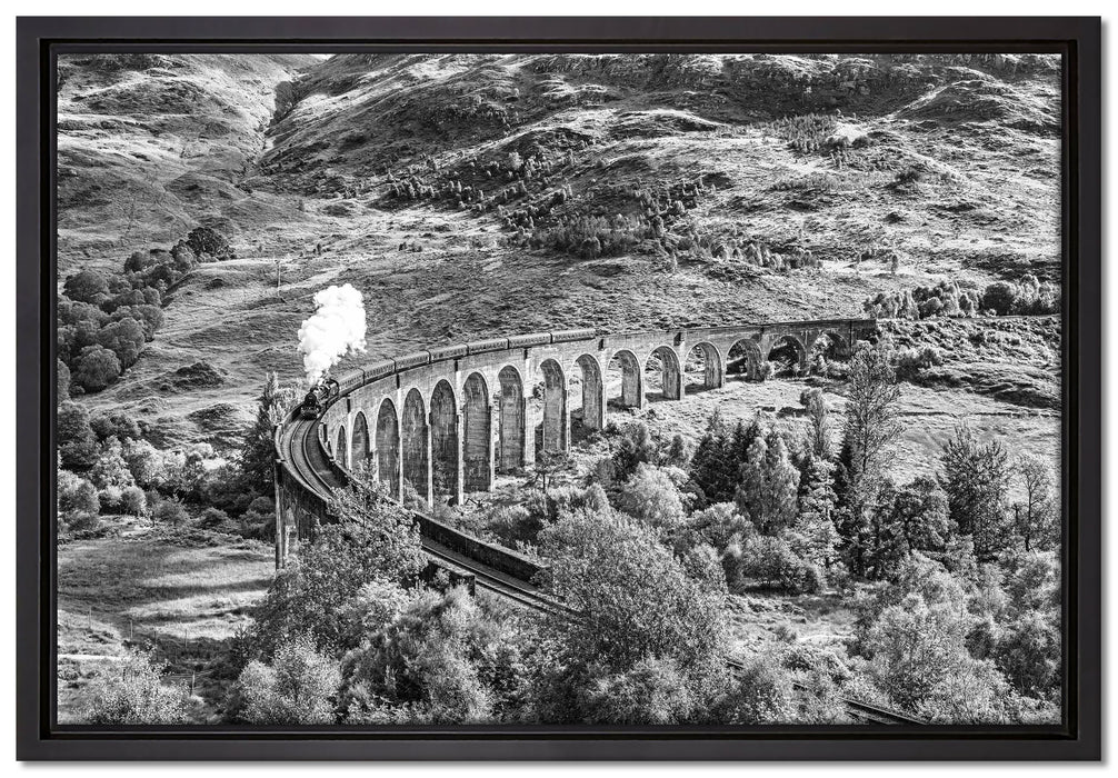 Eisenbahnviadukt in Schottland auf Leinwandbild gerahmt Größe 60x40