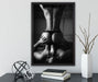 Erotisches Paar Kunst B&W auf Leinwandbild gerahmt mit Kirschblüten