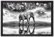 Elefant, Wiese, Himmel, Afrika auf Leinwandbild gerahmt Größe 60x40