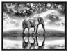 Elefant, Wiese, Himmel, Afrika auf Leinwandbild gerahmt Größe 80x60