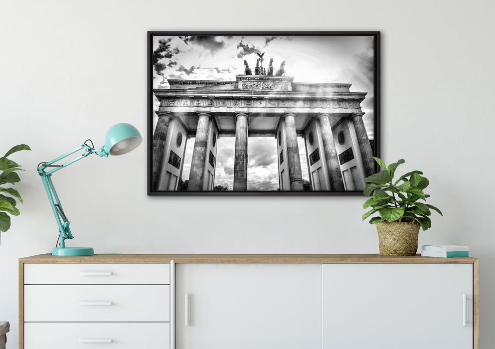 Brandenburger Tor Berlin auf Leinwandbild gerahmt verschiedene Größen im Wohnzimmer