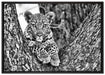 Leopardenbaby auf Leinwandbild gerahmt Größe 100x70