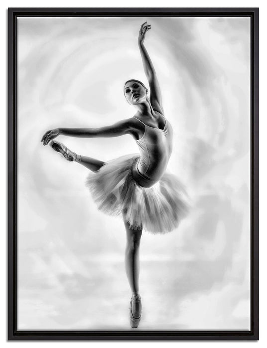 Ästhetische Ballerina auf Leinwandbild gerahmt Größe 80x60