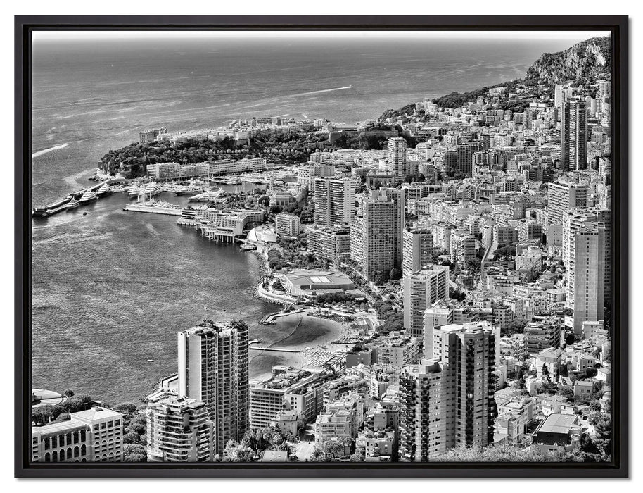 Blick auf das Monte Carlo auf Leinwandbild gerahmt Größe 80x60