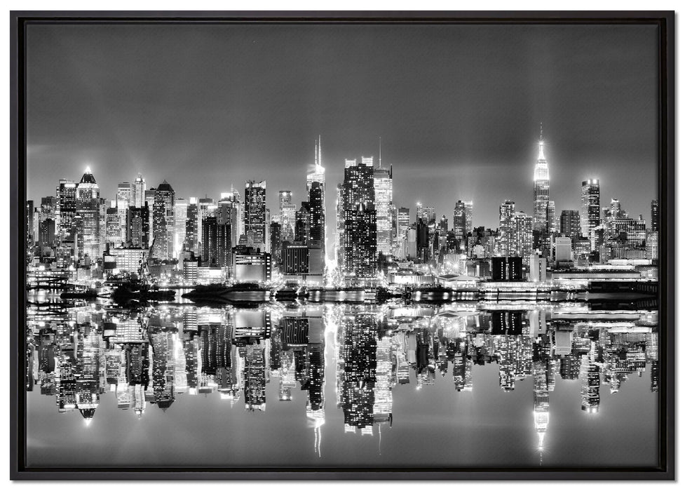Manhattan Skyline auf Leinwandbild gerahmt Größe 100x70