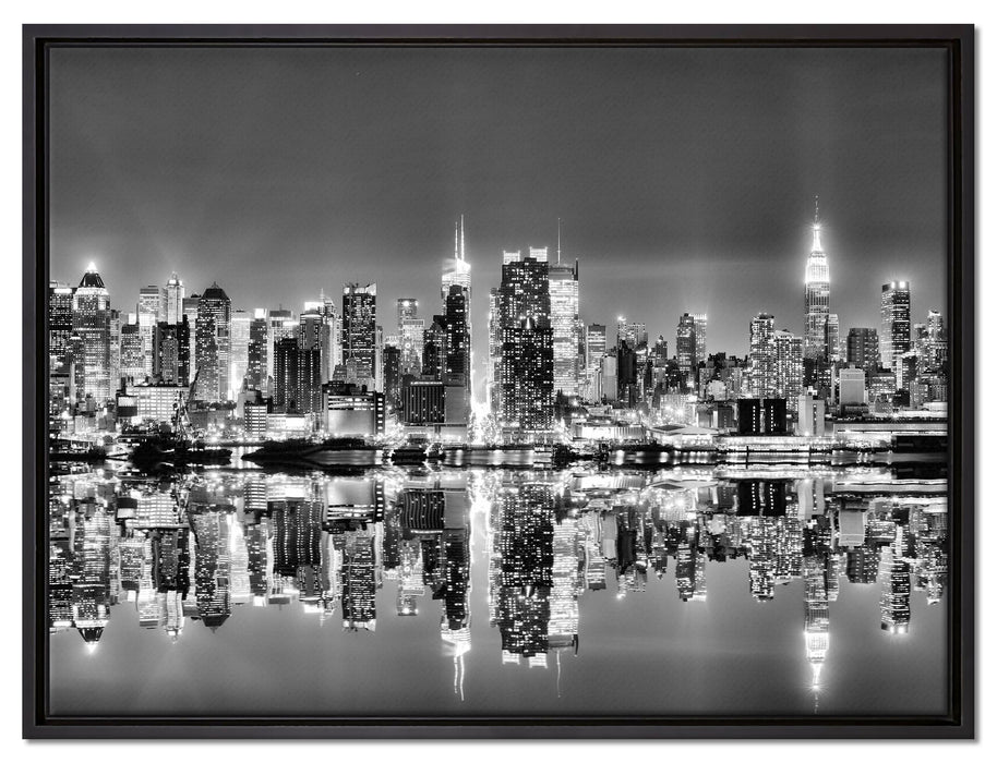 Manhattan Skyline auf Leinwandbild gerahmt Größe 80x60