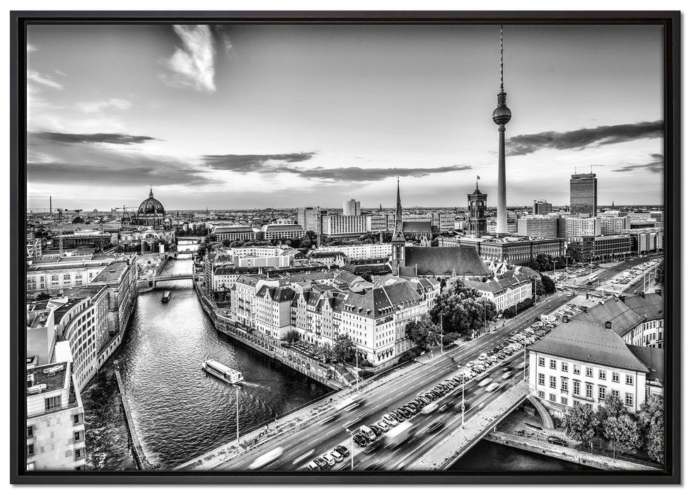 Skyline von Berlin auf Leinwandbild gerahmt Größe 100x70