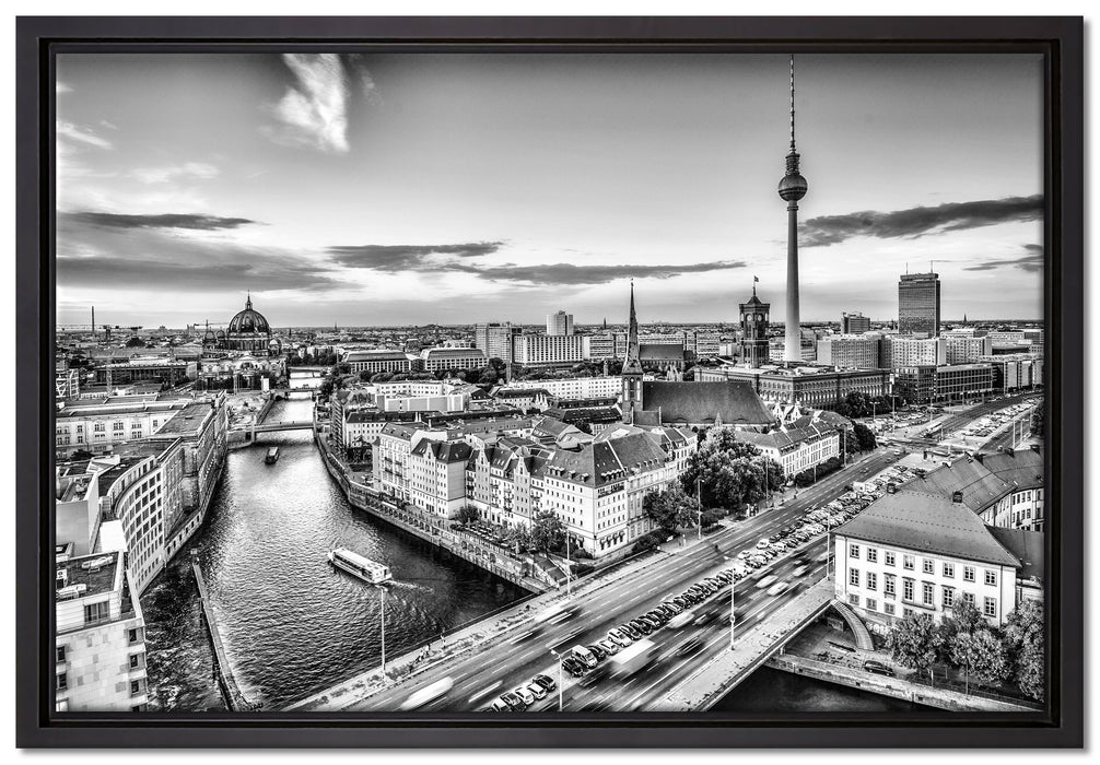 Skyline von Berlin auf Leinwandbild gerahmt Größe 60x40