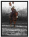 Samurai Krieger auf einem Pferd auf Leinwandbild gerahmt Größe 80x60