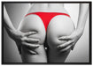sexy Frauenpo in rotem String auf Leinwandbild gerahmt Größe 100x70