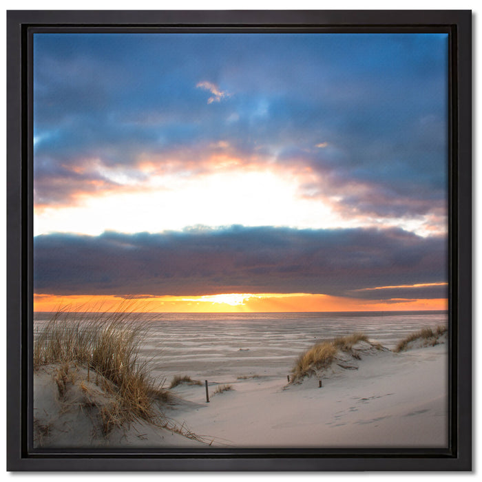 Sanddüne an der Nordsee auf Leinwandbild Quadratisch gerahmt Größe 40x40