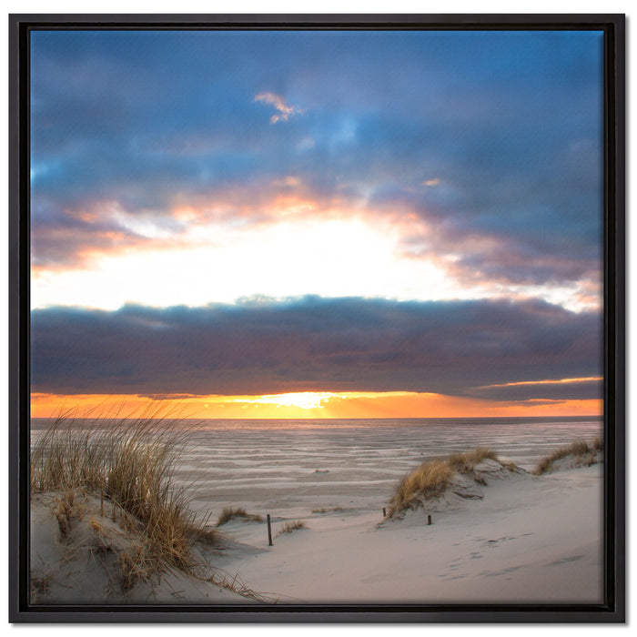 Sanddüne an der Nordsee auf Leinwandbild Quadratisch gerahmt Größe 70x70